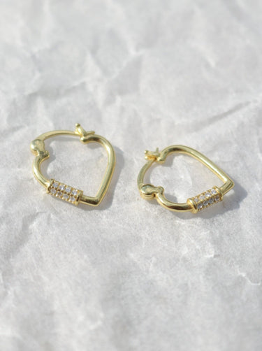 Heart Pavé Huggies