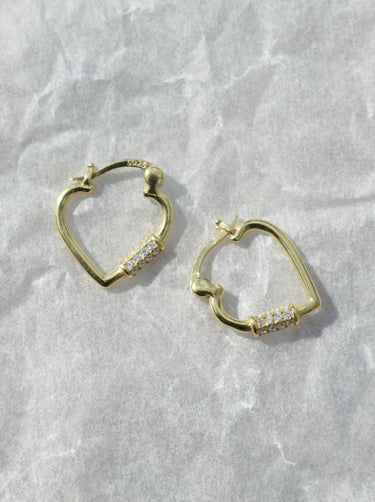 Heart Pavé Huggies