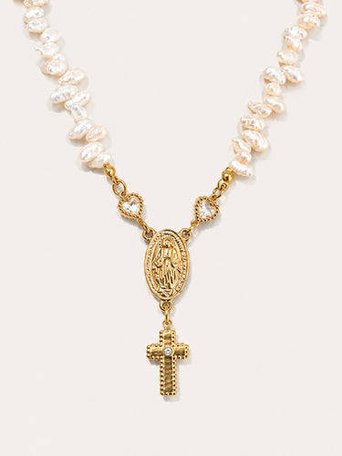 Irregular Pearl Rosary Choker