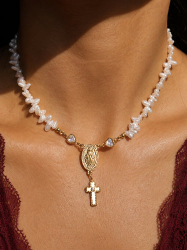 Irregular Pearl Rosary Choker