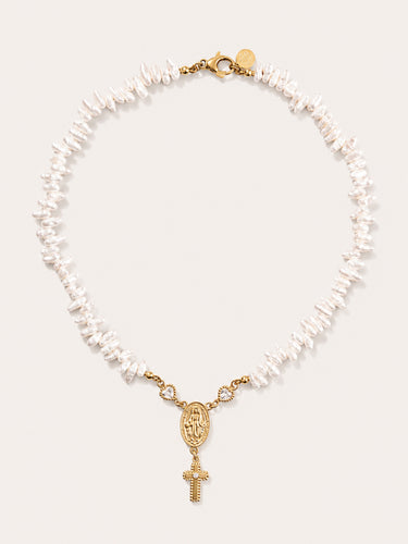 Irregular Pearl Rosary Choker