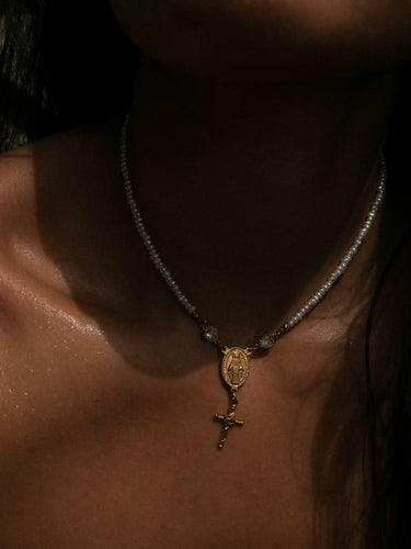 Pearl Rosary Choker