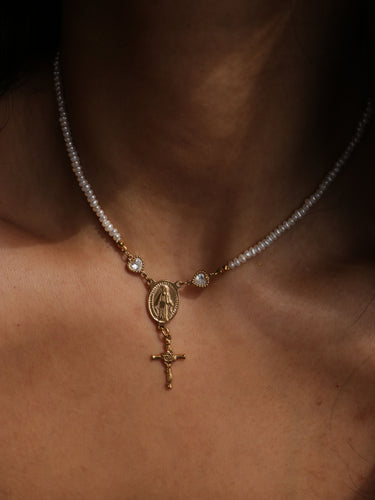 Pearl Rosary Choker